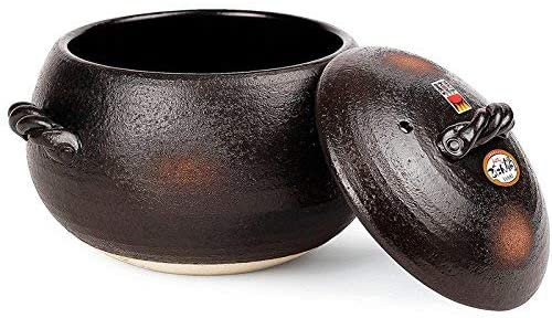 ダルマ型のご飯釜5合炊 黒吹ご飯鍋(一重蓋) 2.4L 土鍋 伊賀ごはん鍋 萬古焼 四日市 万古焼 耐熱陶器 ばんこ焼 ガス炊飯器 栗型 だるま型 3-4人用 直火対応 12-13 09042 日本製