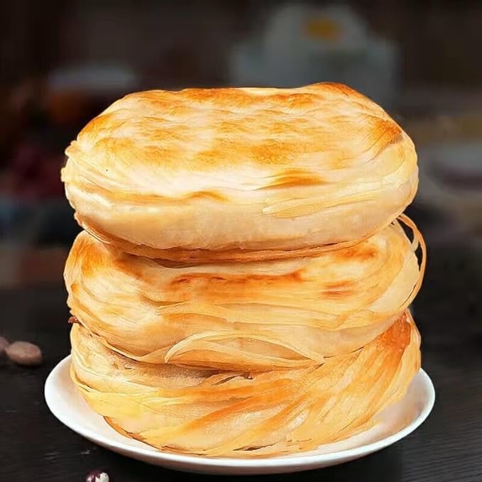 万家餅業 潼関千層餅5枚 100g×5个新品特价695 肉夹馍饼 万家饼业潼关千层饼 不带馅 可夹肉 夹菜 烤串