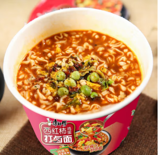 康師傅西紅柿鶏蛋麺桶装110g 康师傅西红柿鸡蛋面桶装