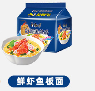 康師傅 原味鮮蝦魚板面 5連包 康师傅原味鲜虾鱼板面