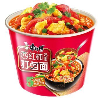 康師傅西紅柿鶏蛋麺桶装110g 康师傅西红柿鸡蛋面桶装