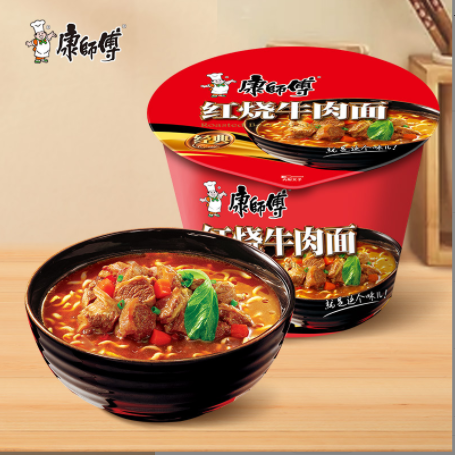 康師傅紅焼牛肉面 (カップ)桶装 *12桶 康师傅红烧牛肉面