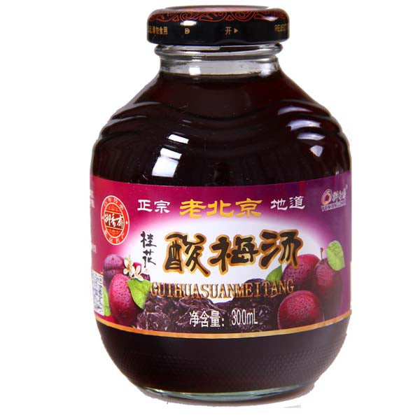 预售老北京口味御香齋 桂花酸梅湯(さんめいたん) 300ml 桂花酸梅汤 玻璃瓶不能冷冻发
