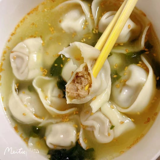 手工牛肉白蘿蔔雲呑18g*12枚入 内含调料包 牛肉馄饨 牛肉萝卜 牛肉云吞 馄饨 大云呑