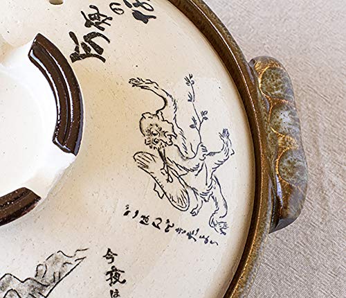 【送料無料】佐治陶器 萬古焼 土鍋 鳥獣戯画8号鍋&9号鍋 日本製 ホワイト