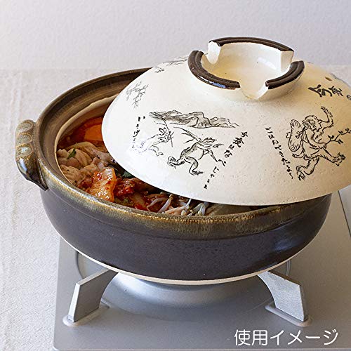 【送料無料】佐治陶器 萬古焼 土鍋 鳥獣戯画8号鍋&9号鍋 日本製 ホワイト