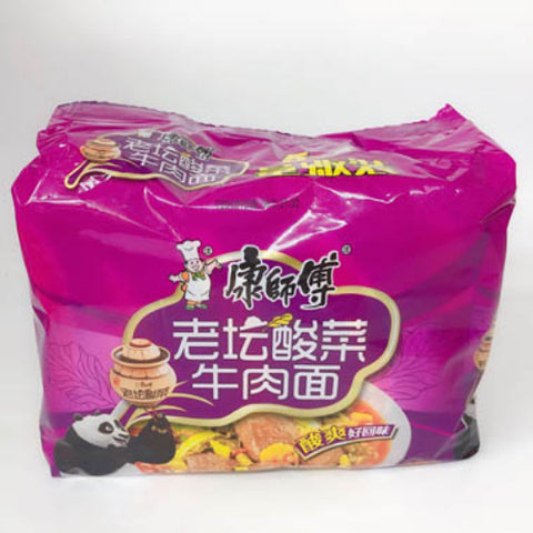 康師傅老壇酸菜牛肉面 5連包 康师傅老坛酸菜牛肉面 老坛酸泡面 康师傅方便面