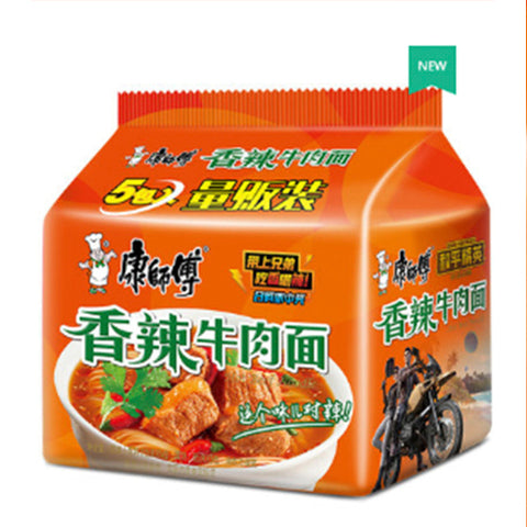 康師傅香辣牛肉面(5連包) *6包 整箱