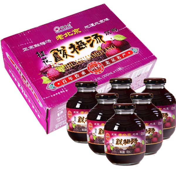 预售老北京口味御香齋 桂花酸梅湯（さんめいたん） 300ml　桂花酸梅汤　玻璃瓶不能冷冻发