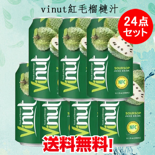 预售　Vinut紅毛榴槤汁 サワーソッフジュース 330ml×24缶 飲料 越南産 送料無料(沖縄以外)