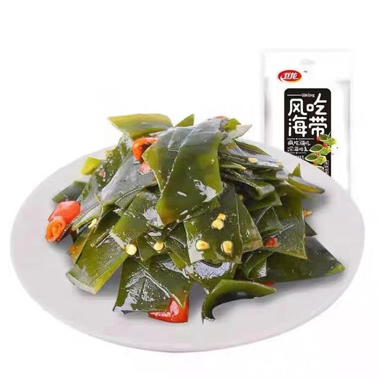 衛龍 風吃海帯 50g *5袋　内含6小袋　味付け辛口茎わかめ 海藻加工品　麻辣海带风吃海带