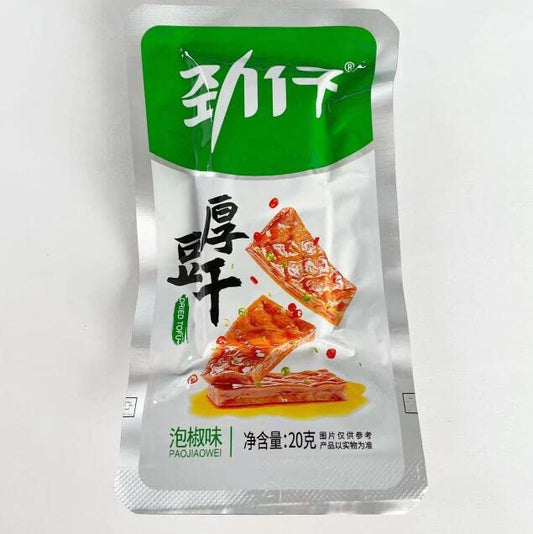 勁仔 厚豆干（泡椒）20g*20袋　整箱劲仔豆干