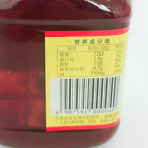 王致和 紅辣腐乳 340g　王致和红辣腐乳　红方腐乳